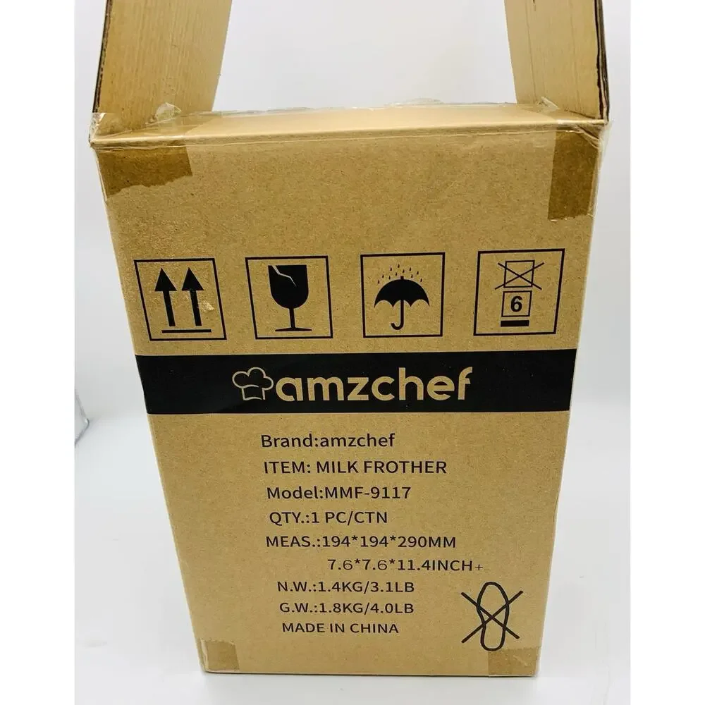 AMZCHEF 8-IN-1 Milk Frother and Steamer 550 Watts, 21 oz Split Stainless Stee...